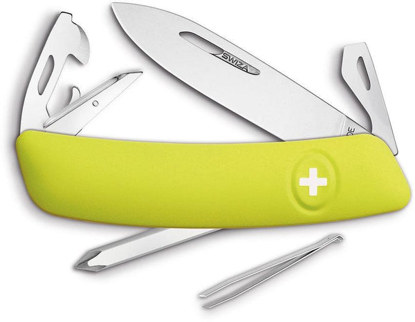 Navaja Suiza Multiusos SWIZA D04 Swiss Pocket Knife Yellow - Knives.mx