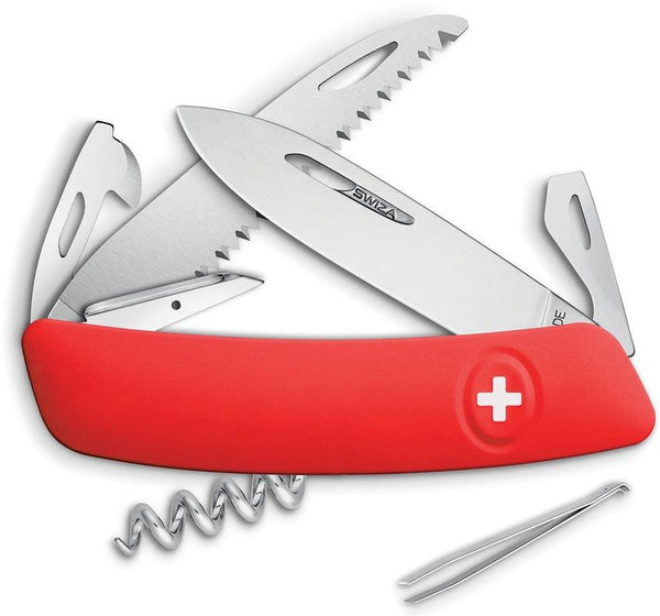 Navaja Suiza Multiusos SWIZA D05 Swiss Button Lock Red - Knives.mx