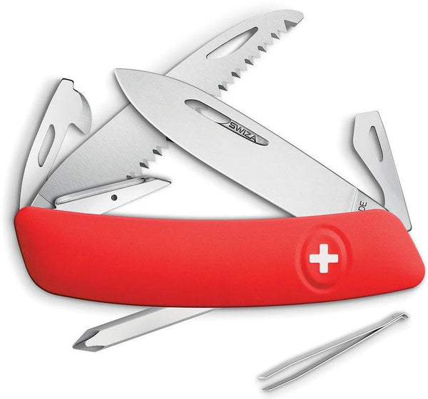 Navaja Suiza Multiusos SWIZA D06 Swiss Button Lock Red - Knives.mx