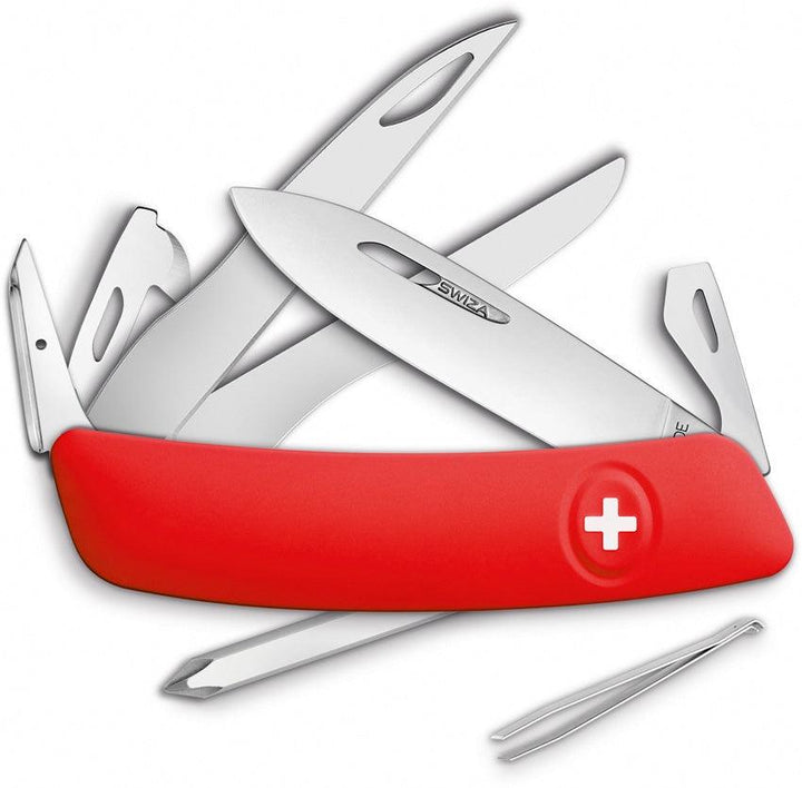 Navaja Suiza Multiusos SWIZA D08 Swiss Pocket Knife Red - Knives.mx