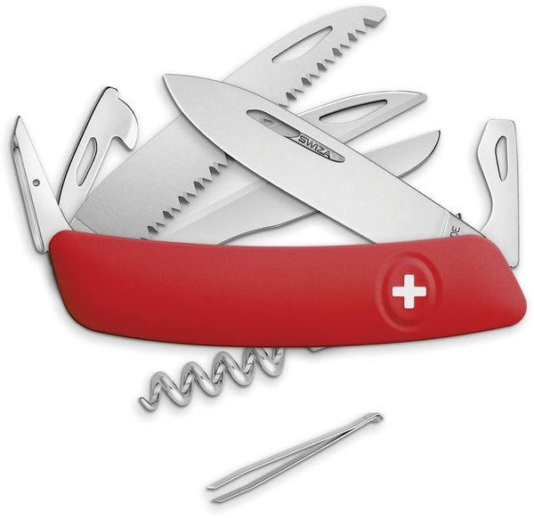 Navaja Suiza Multiusos SWIZA D09 Pocket Knife Red - Knives.mx