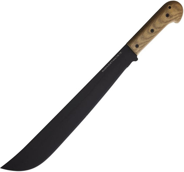 Ontario Bushcraft Machete Natural Canvas Micarta Black Powder Coated Blade - Knives.mx