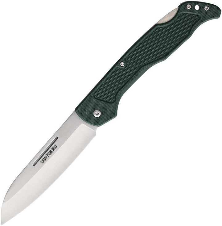 Ontario Camp Plus Chef's Lockback Green Checkered Satin 420 Stainless - Knives.mx