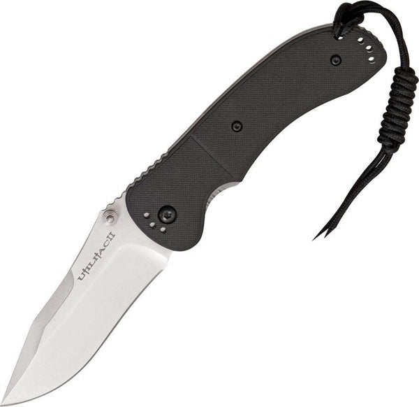 Ontario Joe Pardue Utilitac II Black Zytel Satin Clip AUS-8A - Knives.mx