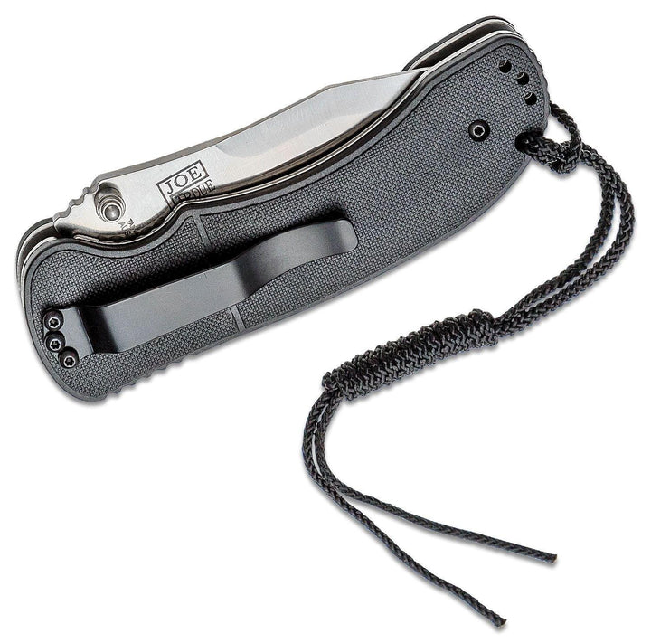 Ontario Joe Pardue Utilitac II Black Zytel Satin Clip AUS-8A - Knives.mx