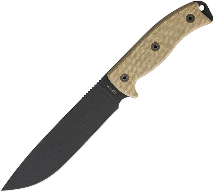 Ontario RAT-7 w/Nylon Sheath Tan Micarta 1095HC - Knives.mx