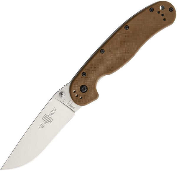 Ontario RAT I Linerlock Coyote Brown Nylon D2 - Knives.mx