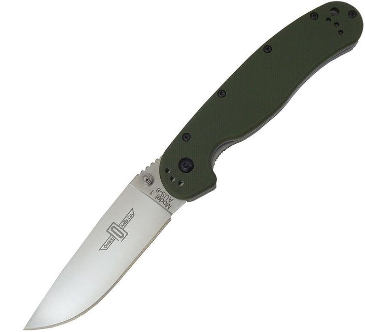 Ontario RAT I Linerlock Green Foliage AUS-8 - Knives.mx