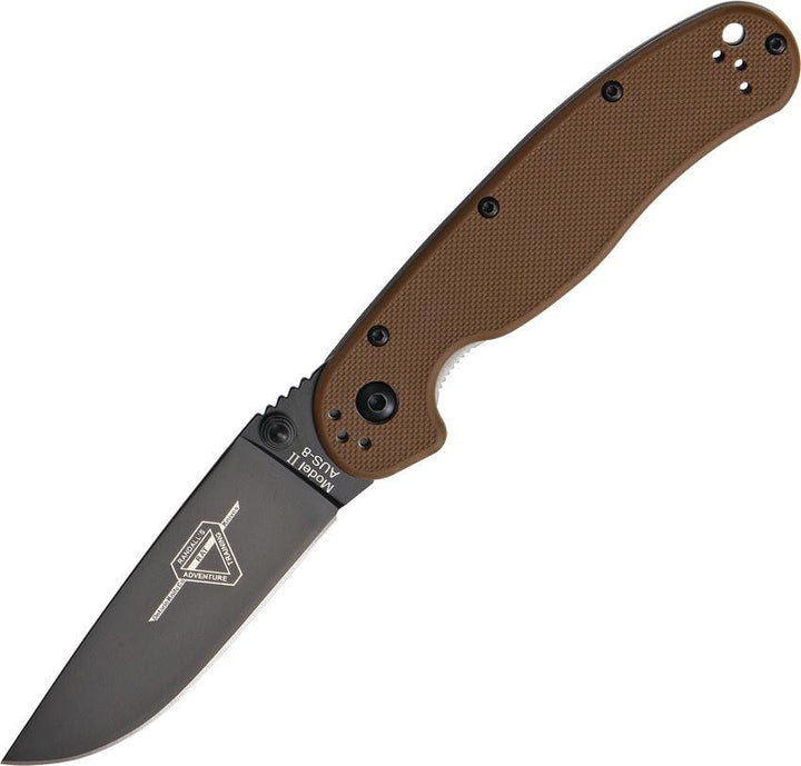 Ontario RAT II Folder Coyote Brown Black AUS-8 - Knives.mx