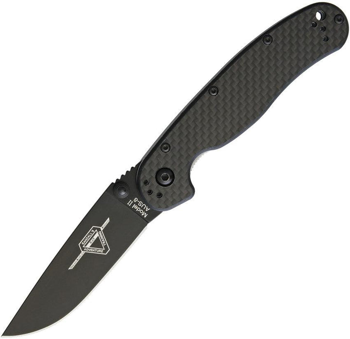 Ontario RAT II Linerlock Carbon Fiber Black AUS-8 - Knives.mx