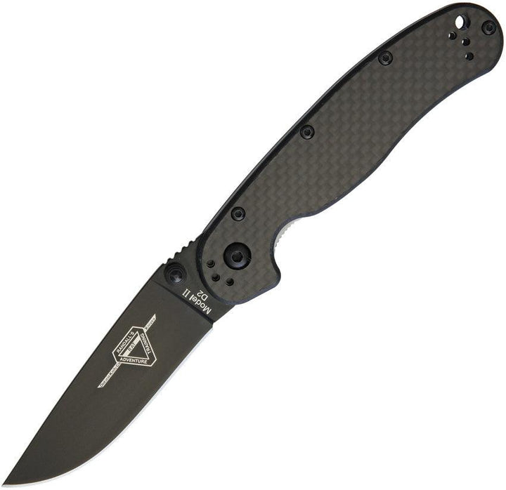 Ontario RAT II Linerlock Carbon Fiber Black D2 - Knives.mx