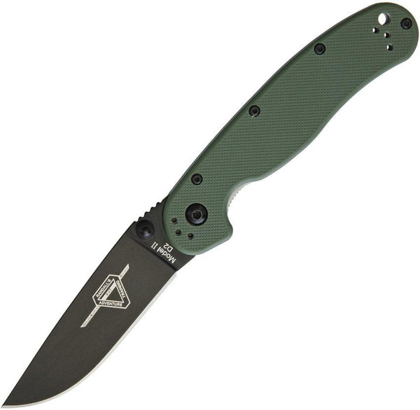 Ontario RAT II Linerlock OD Green G10 Black D2 - Knives.mx