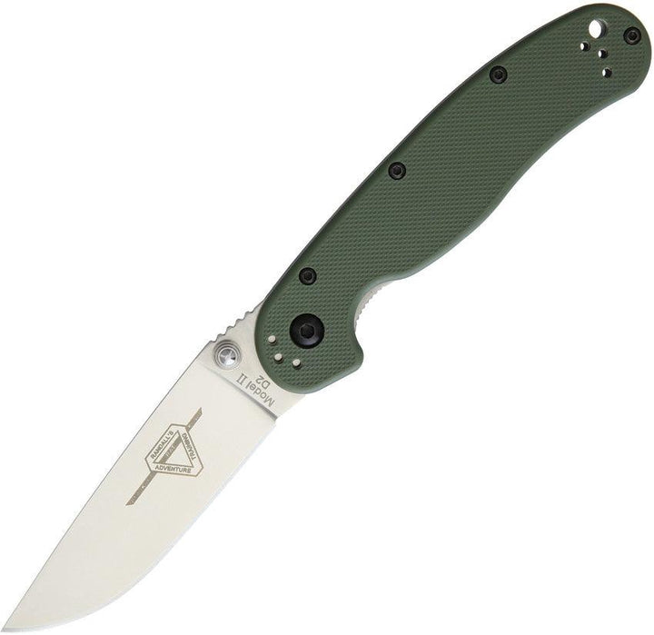 Ontario RAT II Linerlock OD Green G10 Satin D2 - Knives.mx