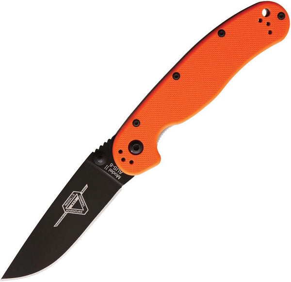 Ontario RAT II Linerlock Orange Black AUS-8 - Knives.mx