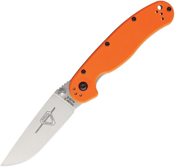 Ontario RAT II Linerlock Orange G10 AUS-8 - Knives.mx