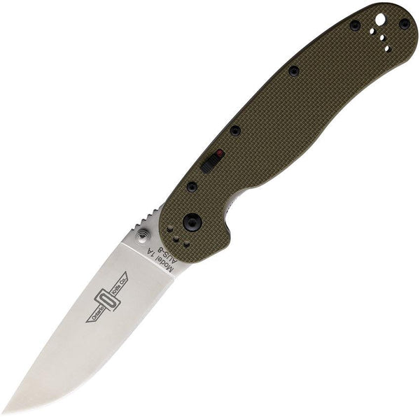 Ontario RAT Model 1A Linerlock A/O OD Green G10 Satin AUS-8 - Knives.mx