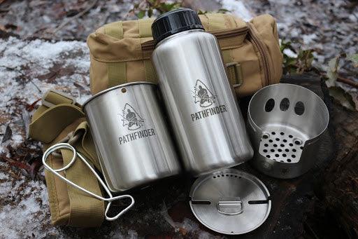 Pathfinder Stainless Cup and Lid Set 25oz/ Taza Camping Inoxidable 25oz 700ml - Knives.mx