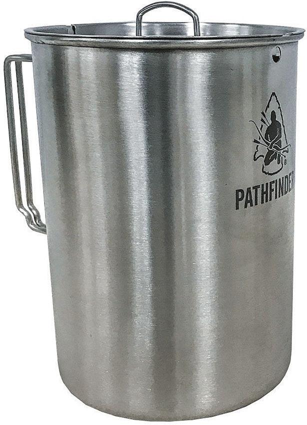 Pathfinder Stainless Cup and Lid Set 48oz/ Olla Camping Inoxidable 48oz 1.41 L - Knives.mx