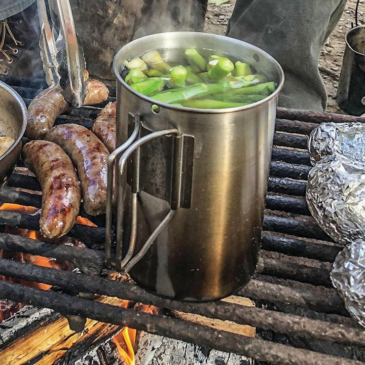 Pathfinder Stainless Cup and Lid Set 48oz/ Olla Camping Inoxidable 48oz 1.41 L - Knives.mx