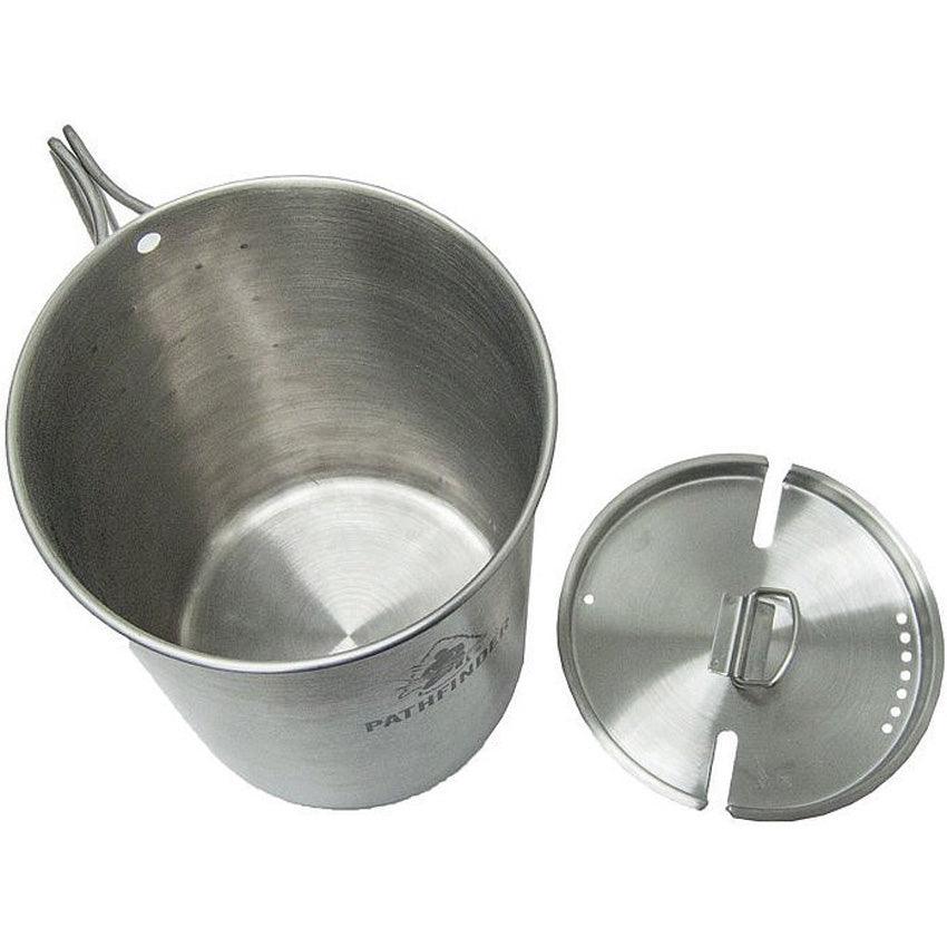 Pathfinder Stainless Cup and Lid Set 48oz/ Olla Camping Inoxidable 48oz 1.41 L - Knives.mx