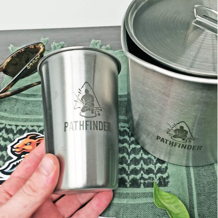 Pathfinder Stainless Steel Pint / Vaso Acero Inoxidable 16oz (473ml) - Knives.mx