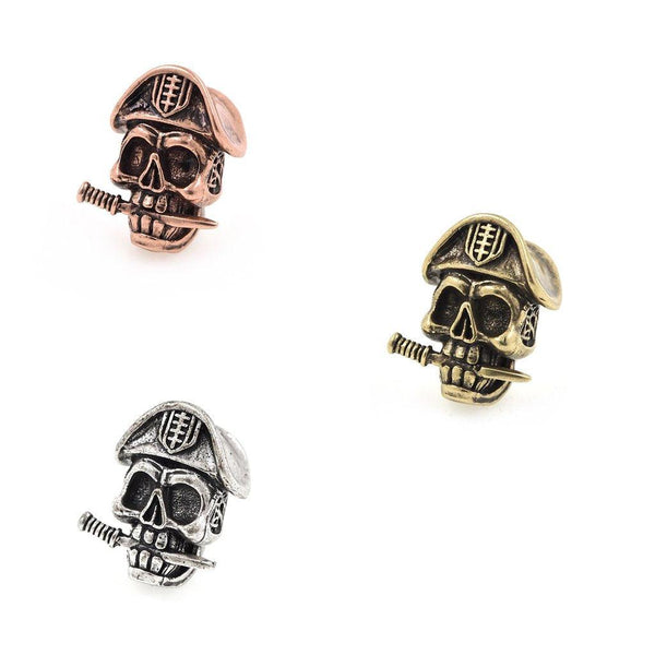 PIRATE SKULL CHARMS PARACORD BEADS ORIGINAL 16X20MM - Knives.mx