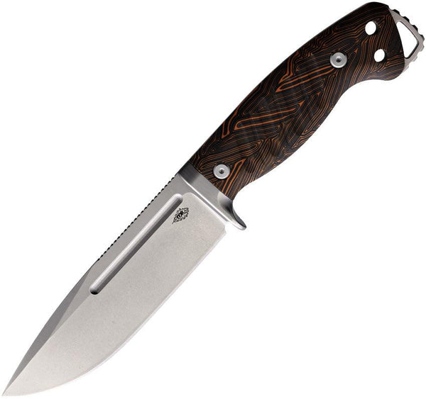 PMP Knives Warthog Black & Orange G10 Stonewash 440C - Knives.mx