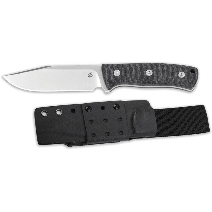 QSP Knife Bison Fixed Blade Black Linen Micarta D2 - Knives.mx