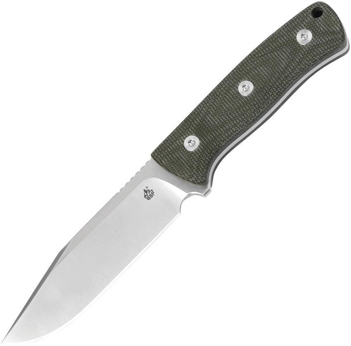 QSP Knife Bison Fixed Blade Green Linen Micarta D2 - Knives.mx