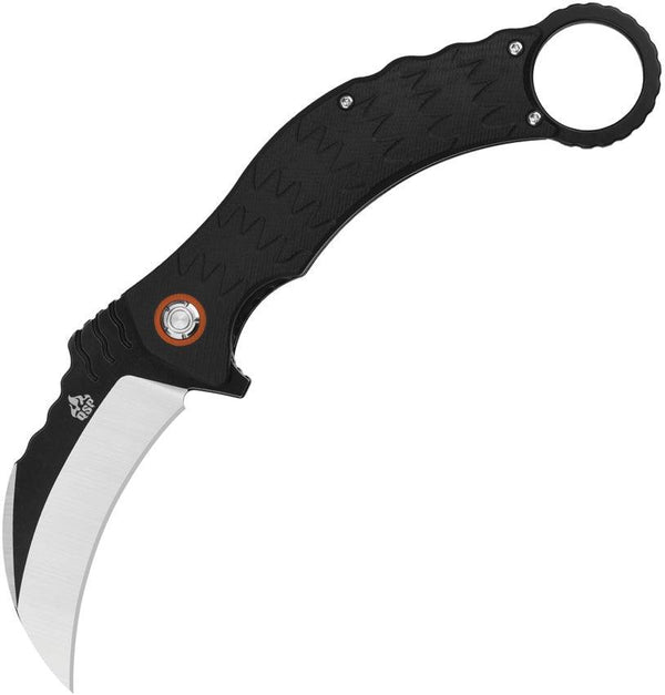 QSP Knife Eagle Karambit Linerlock Black Textured G10 Two Tone D2 - Knives.mx