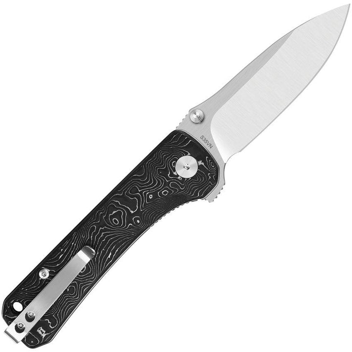 QSP Knife Hawk Linerlock Aluminum Foil CF Satin S35VN - Knives.mx