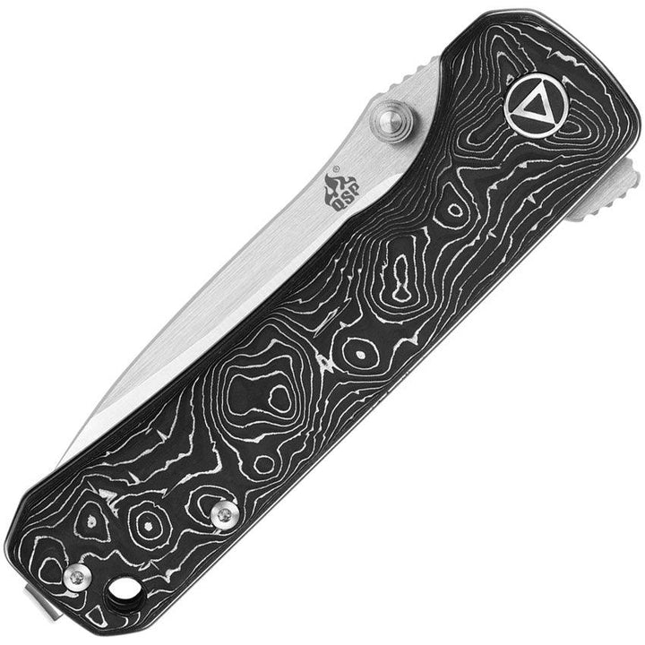 QSP Knife Hawk Linerlock Aluminum Foil CF Satin S35VN - Knives.mx