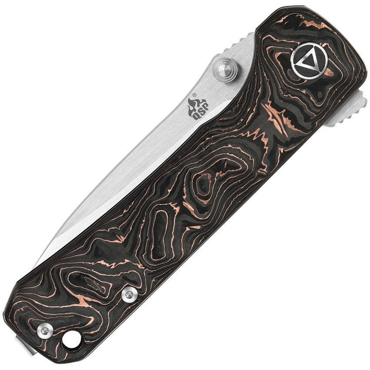 QSP Knife Hawk Linerlock Copper Foil CF Satin S35VN - Knives.mx