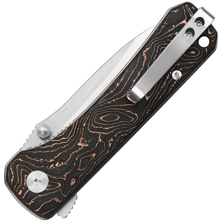 QSP Knife Hawk Linerlock Copper Foil CF Satin S35VN - Knives.mx