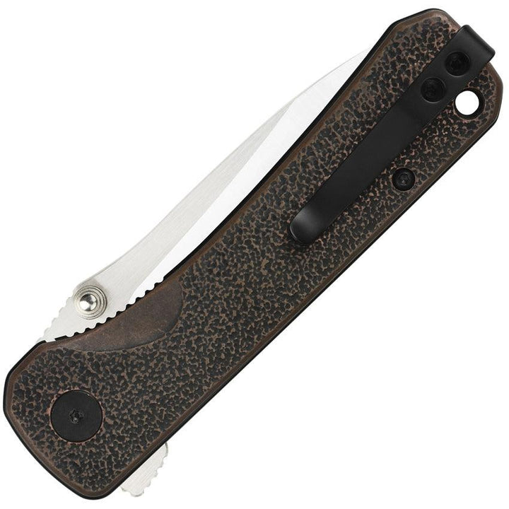 QSP Knife Hawk Linerlock Textured Antique Copper 14C28N Sandvik - Knives.mx