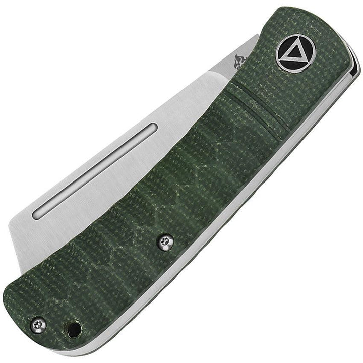 QSP Knife Hedgehog Slip Joint Green Micarta Satin 14C28N Sandvik - Knives.mx