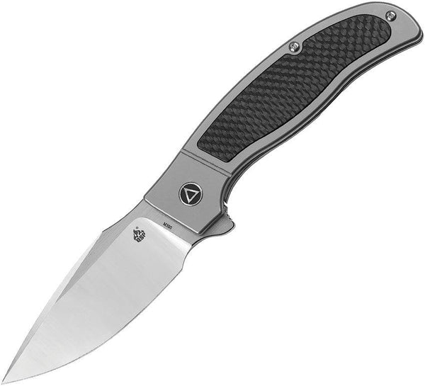 QSP Knife Legatus Framelock Gray Titanium With Carbon Fiber Bohler M390 - Knives.mx