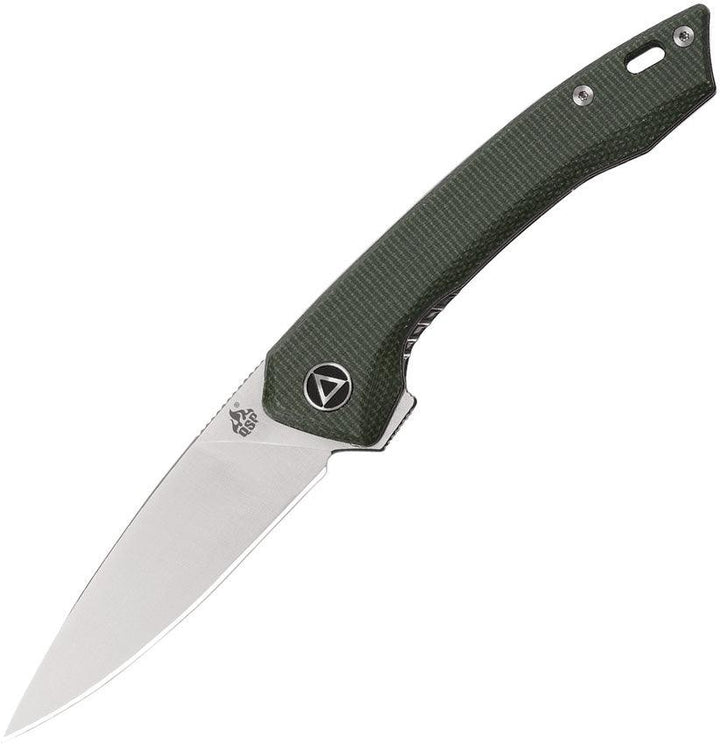 QSP Knife Leopard Linerlock Green Micarta 14C28N Sandvik - Knives.mx