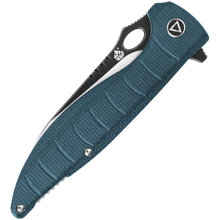 QSP Knife Locust Linerlock Blue Micarta Two Tone 154CM - Knives.mx