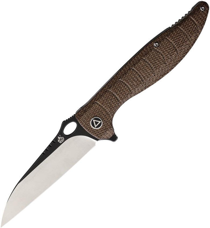 QSP Knife Locust Linerlock Brown Micarta Two Tone 154CM - Knives.mx