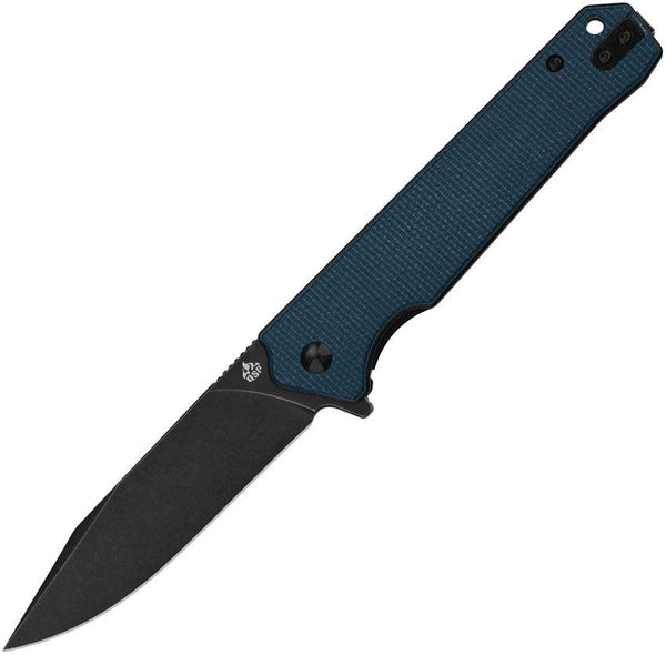 QSP Knife Mamba Linerlock Blue Micarta Black Stonewash D2 - Knives.mx