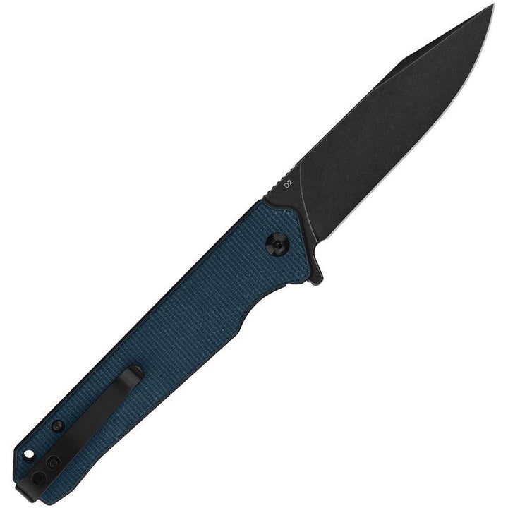 QSP Knife Mamba Linerlock Blue Micarta Black Stonewash D2 - Knives.mx