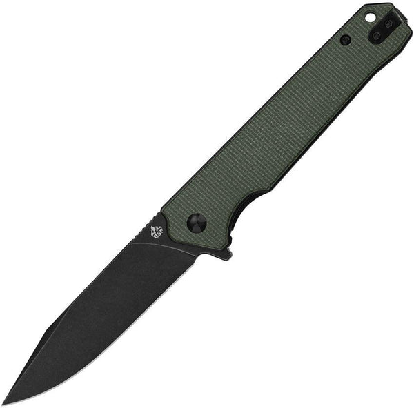 QSP Knife Mamba Linerlock Green Micarta Black Stonewash D2 - Knives.mx