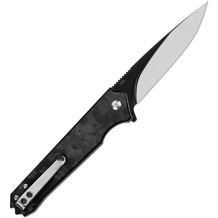 QSP Knife Mamba Linerlock Shredded CF Two Tone VG-10 - Knives.mx