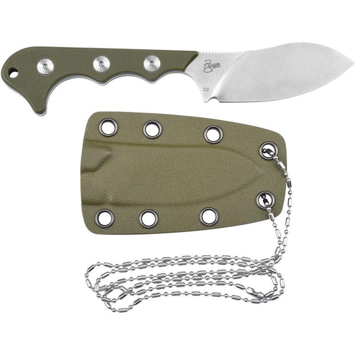 QSP Knife Neckmuk Neck Knife Green G10 D2 - Knives.mx