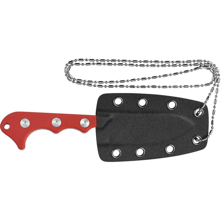 QSP Knife Neckmuk Neck Knife Red G10 Satin D2 - Knives.mx