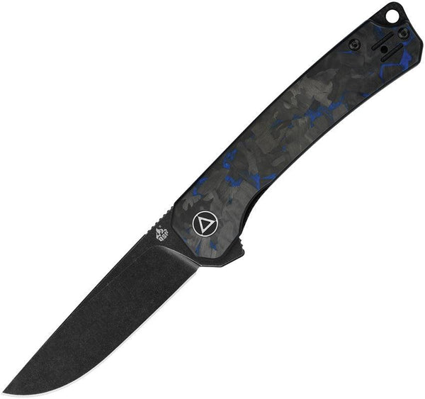 QSP Knife Osprey Linerlock Black and Blue G10/CF Black SW 14C28N Sandvik - Knives.mx