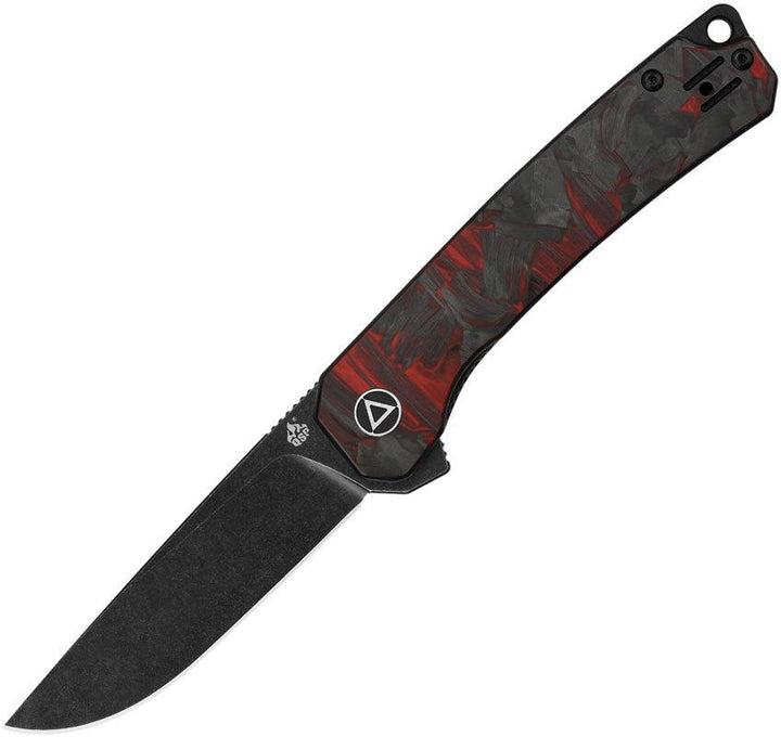 QSP Knife Osprey Linerlock Black and Red G10/CF Black SW 14C28N Sandvik - Knives.mx