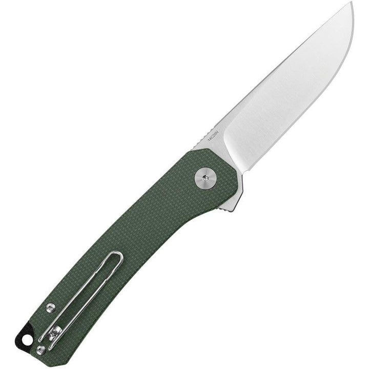 QSP Knife Osprey Linerlock Green Micarta Satin 14C28N Sandvik - Knives.mx