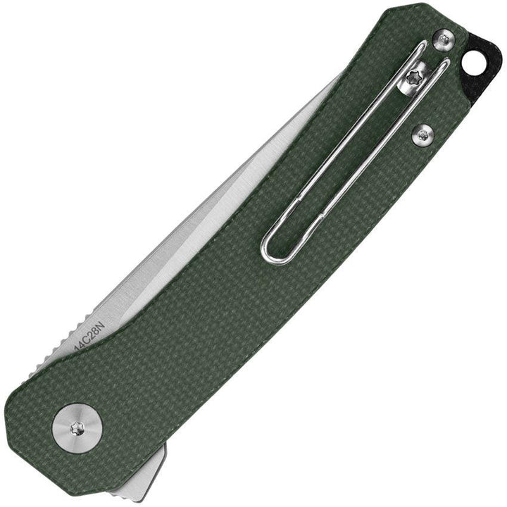 QSP Knife Osprey Linerlock Green Micarta Satin 14C28N Sandvik - Knives.mx